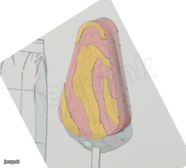 對著公式書的圖，描繪正面輪廓